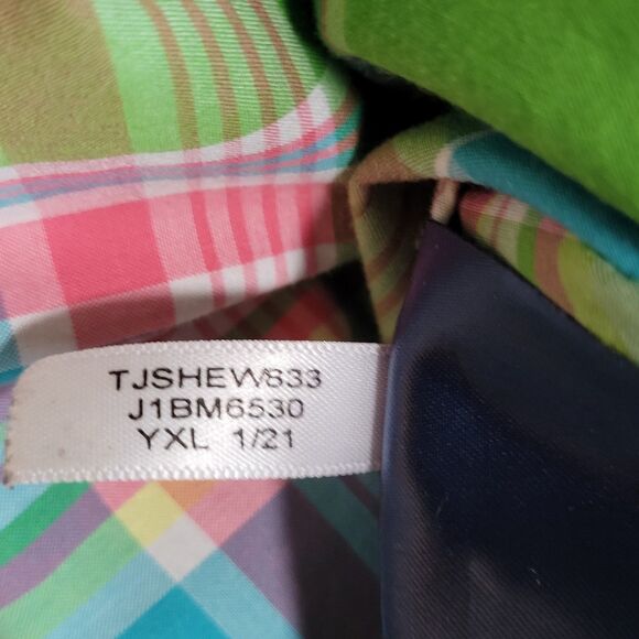 Tommy Hilfiger Top Womens XL MultiPlaid Roll Tab Sleeve Button Up Shirt Classic - Picture 10 of 11